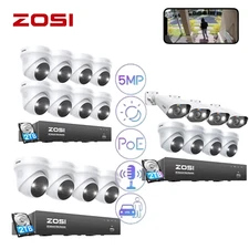 ZOSI 4K Spotlight PoE Home Security Camera System Weatherproof AI Detection 2TB