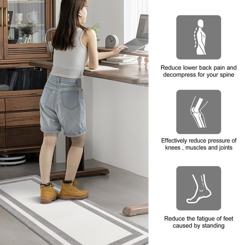 White Kitchen Mat Cushioned Anti-Fatigue Non-Skid Waterproof Rugs Ergonomic C... - Picture 3 of 7