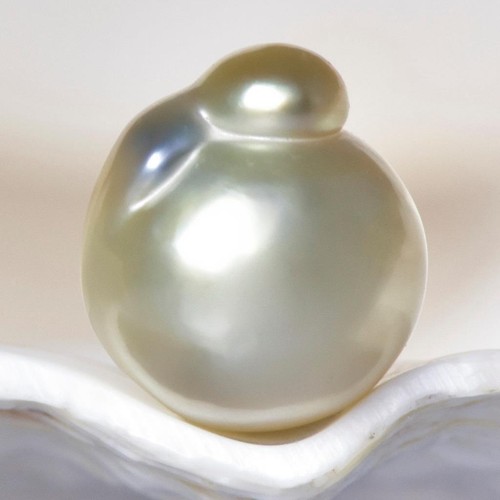 South Sea Pearl Bi-color Baroque 12.16 mm Maluku Indonesia 1.66 g undrilled - Picture 2 of 7