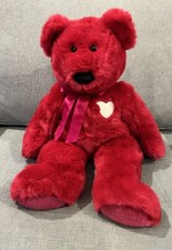2000 TY Beanie Buddies 23” Large Pink Valentina Plush Teddy Bear White Heart HTF