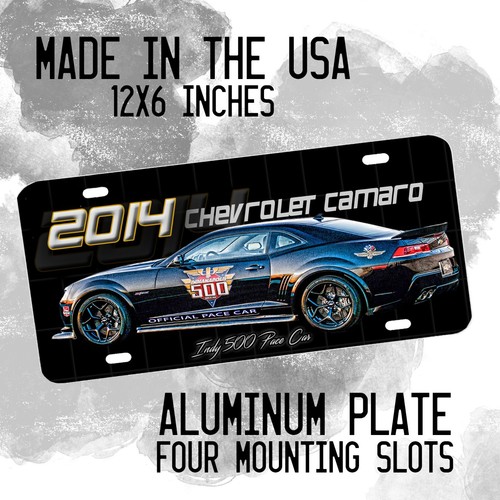 2014 Camaro Indy 500 Pace Car Design Aluminum License Plate - Picture 1 of 5