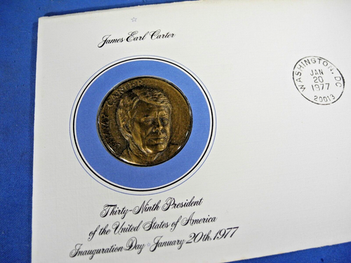 Jimmy Carter Inauguration Day First Day Cover with Bronze Coin, January 20, 1977 - Picture 12 of 20