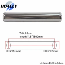 51mm 2" Straight Aluminum Turbo Intercooler Pipe Piping Tubing Tube L= 300mm