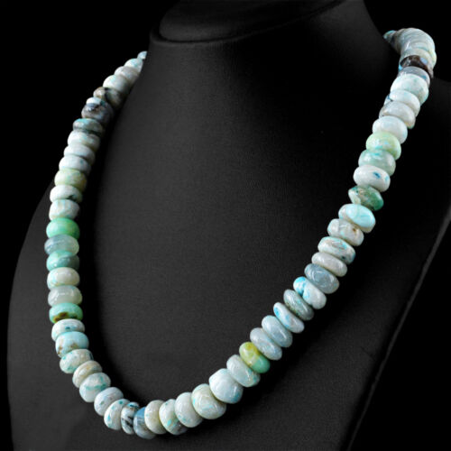 400 Cts Natural 20 Inches Long Peruvian Opal Untreated Round Beads Necklace (DG) - Picture 1 of 3