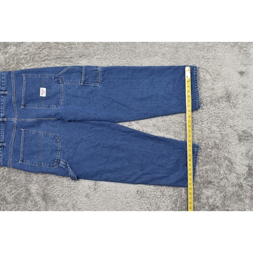Men's Smith's Blue Jeans 36x30 Straight Leg Cotton Flannel Lined Workwear - Picture 6 of 9