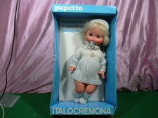 ITALOCREMONA I.C. BAMBOLA DOLL BAMBOLOTTO '70 PUPETTO H. 26 cm VINILE W/BOX