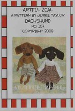Buy 2 Get the 3rd FREE, PATTERN, Primitive Folk Art Doll, Dachshund Dog Doll 