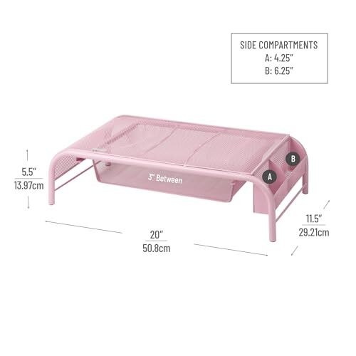Monitor Stand Ventilated Laptop Riser Paper Tray Storage Office Metal ...
