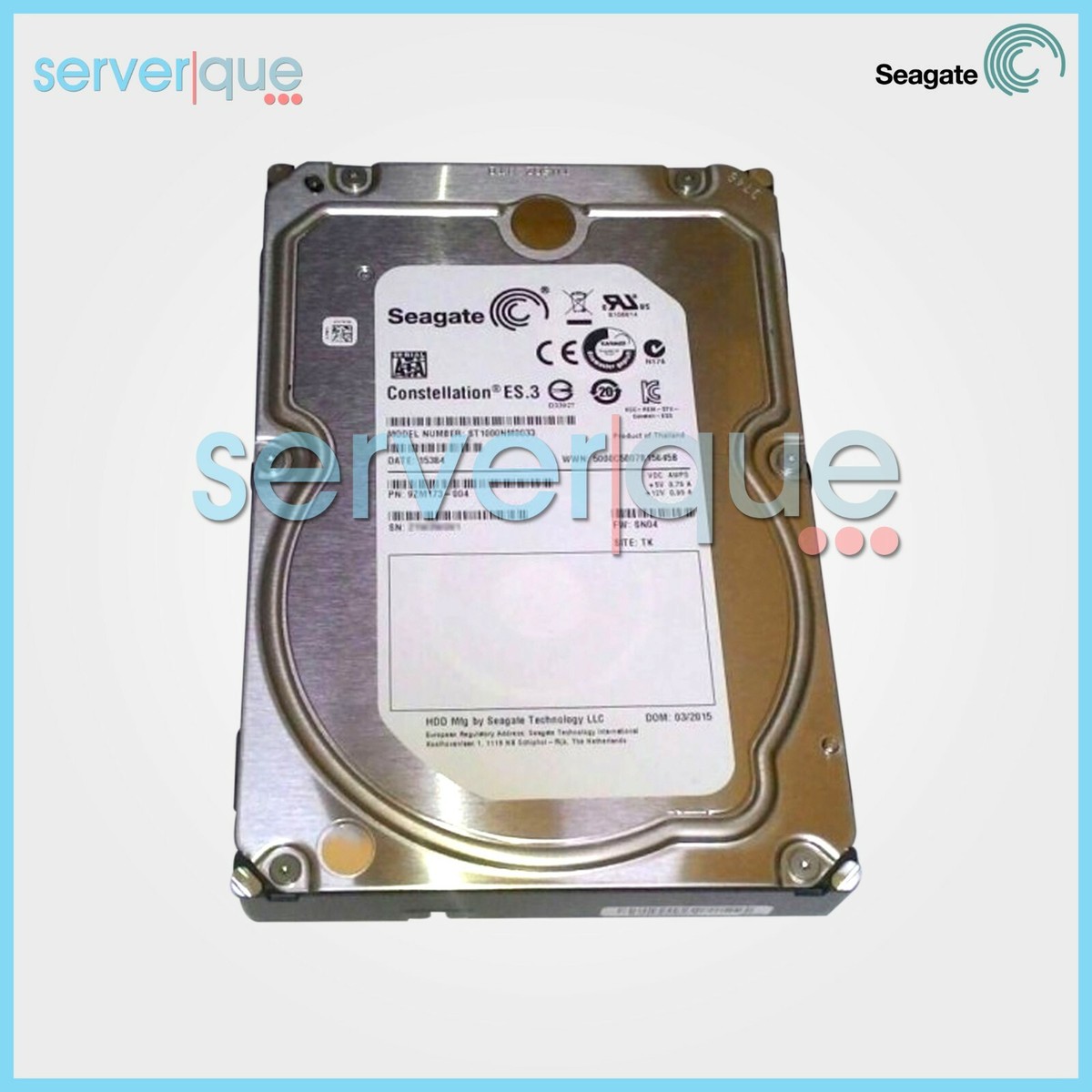 ST1000NM0033 Seagate 1TB 7.2K RPM SATA 6Gbps 3.5