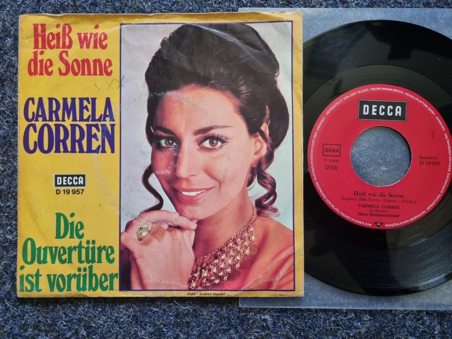 7"" Single Vinyl Carmela Corren - Heiss wie die Sonne