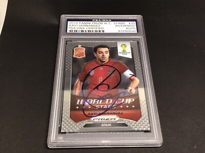 Xavi Hernandez Signed 2014 Panini Prizm World Cup Card #35 Auto