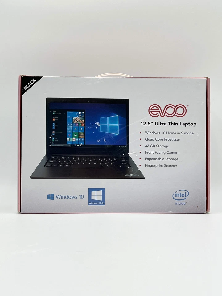 Evoo 12.5" (32GB, Intel Celeron, 1.10 GHz, 3GB) Laptop - Black - EV-C-125-3-BK - Image 2 of 4