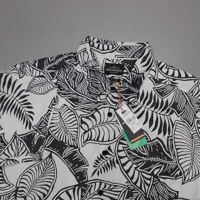 Quicksilver Men's Waterman Siesta S/S Shirt Comfort Fit Floral Black White