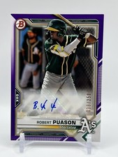 2021 Bowman Paper Prospect Auto Purple Border /250 Robert Puason #PAPR-RP A’s RC