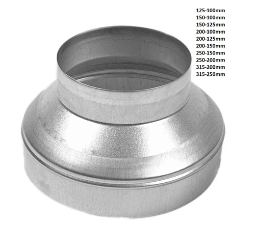Metal Extraction Fan Galvanized Metal Ducting Reducers Ventilation Pipe