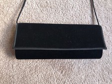Vintage Black Velvet Clutch Shoulder Purse