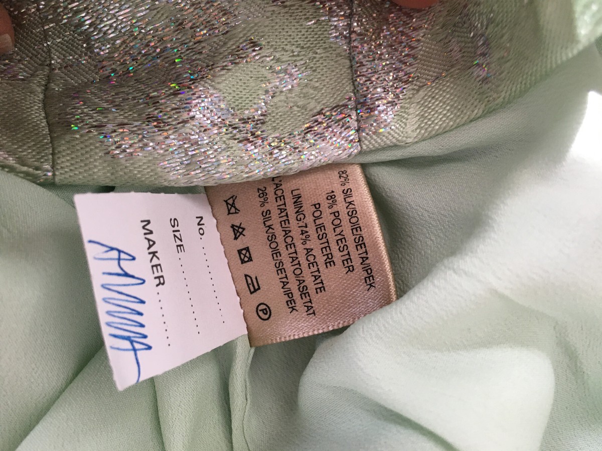 NEW Christopher Kane Mint Brocade Metallic Cropped slouch NEW Christopher Kane Mint Brocade Metallic Cropped slouch