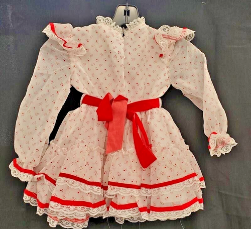 BEAUTIFUL VINTAGE MISS QUALITY RUFFLE LACE DRESS SIZE 4 - Picture 2 of 5