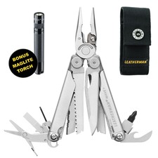Leatherman Wave + Plus Stainless Multi-Tool & Sheath & Bonus Torch 