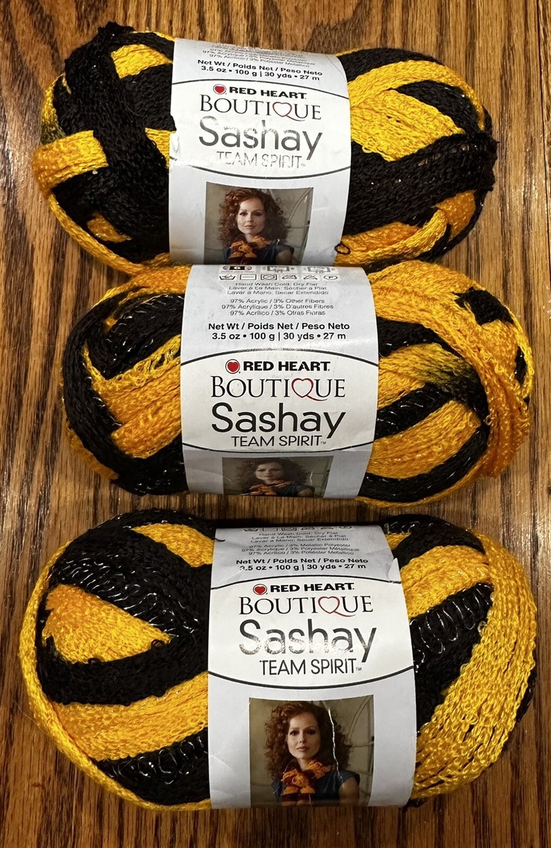 Red Heart Boutique Sashay Team Spirit Yarn 3 skeins Steelers Gold