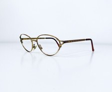 Christian Dior Gold Metal Oval Glasses Monogram Logo Temples Austria 56 17 130