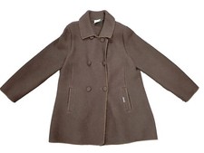 New Vintage Womens Geiger Austria Wool Brown Jacket Coat Size 46 Mid Length