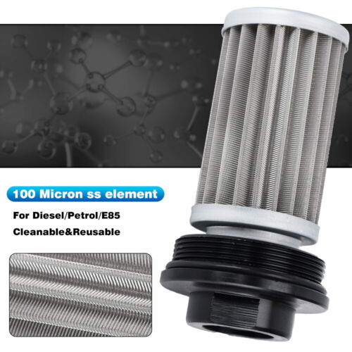 Universal Car Inline Fuel Filter 100 Micron with Bracket AN6 Fitting Adapter 6AN - Picture 4 of 12