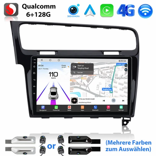 128G Für VW Golf 7 MK7 VII 2013-2017 Android Autoradio CarPlay Navi GPS + 4*Kam - Bild 1 von 16