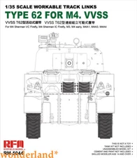 Ryefield-Model RM5044 1/35 scale WORKABLE TRACK LINKS TYPE 62 FOR M4.VVSS