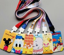 10pcs cartoon anime Neck Strap Lanyard Phone Bus students Key Chain ID Badge