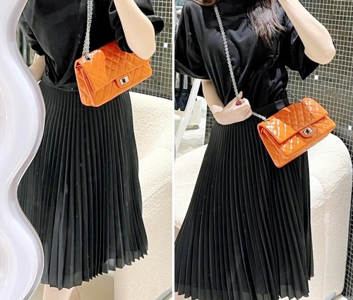 Authentic Chanel Reissue 2.55 Orange Small Classic Double Flap Bag - Picture 24 of 24
