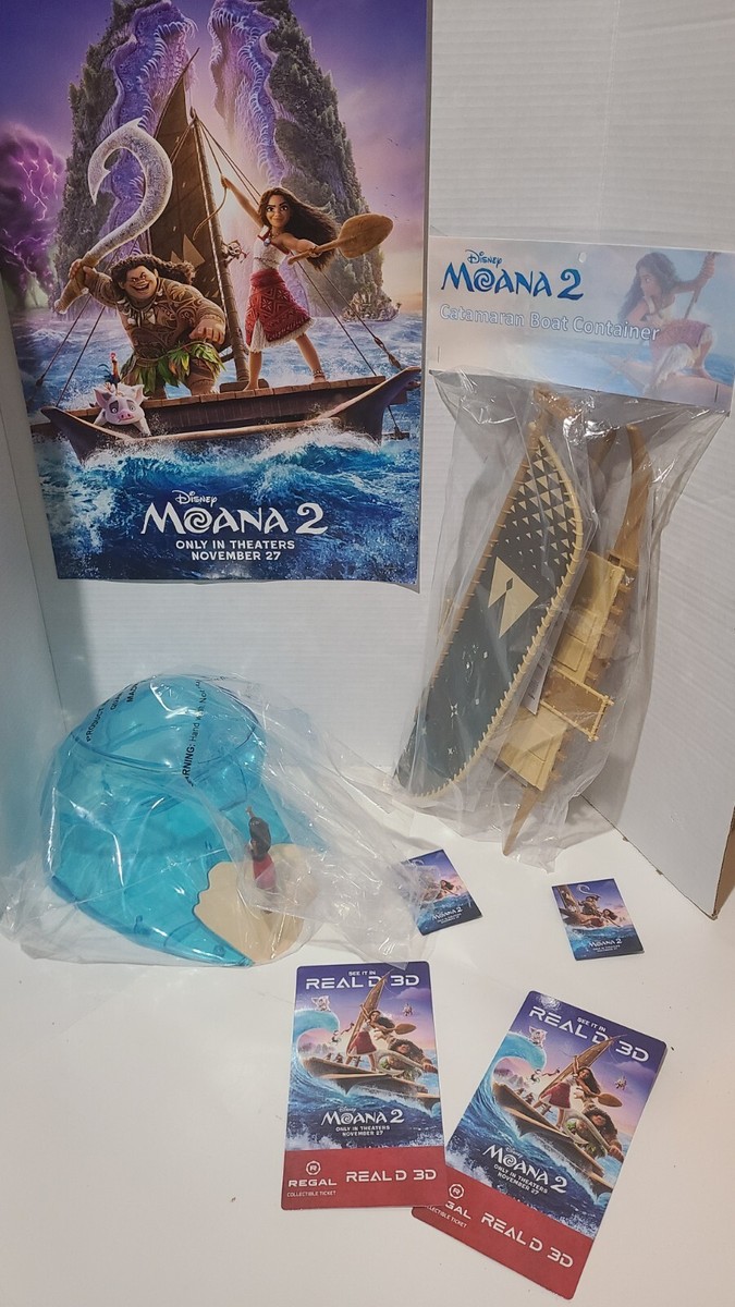 NEW Moana 2 Wave Popcorn Bucket Bucket & Boat Regal Exclusive +