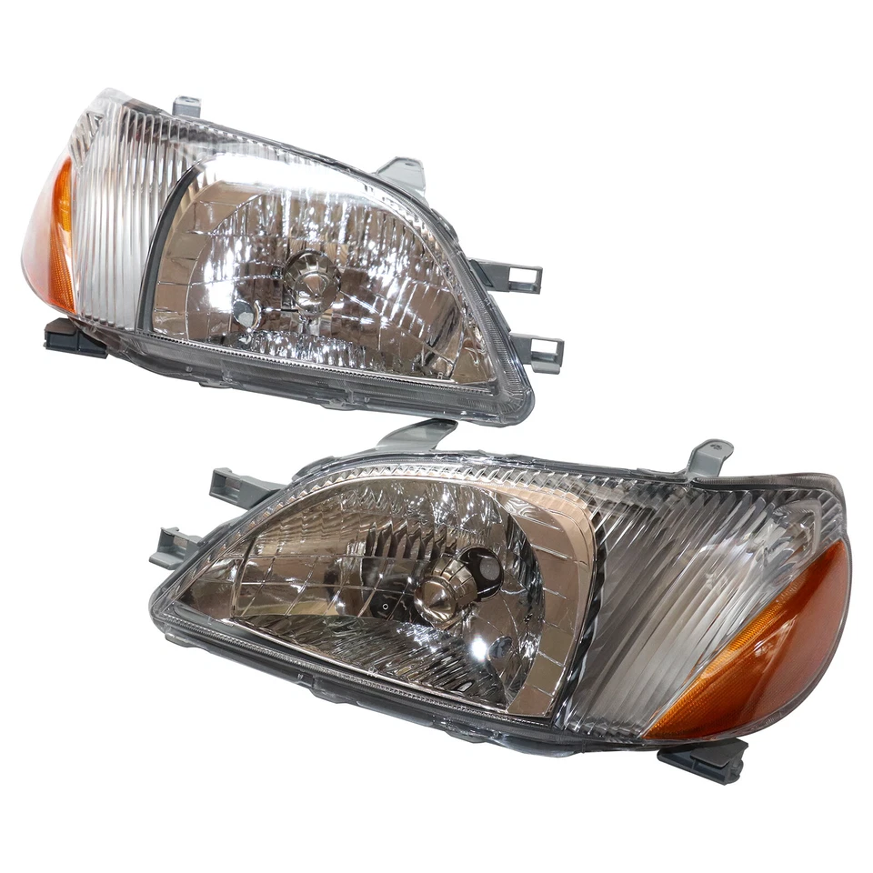 Pair Headlights Set For Toyota Echo 2000 2001 2002 Left & Right Side Headlamps Foto 3 de 4