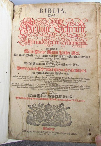 1725 Bible Illustrated Leather Bound Massive Folio In German Antique Biblia Ebay