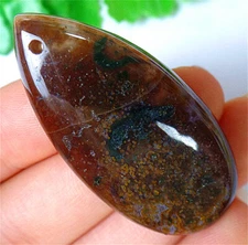 46x23x7mm Natural Crazy Lace Ocean Agate Teardrop Reiki Pendant Bead BY7949