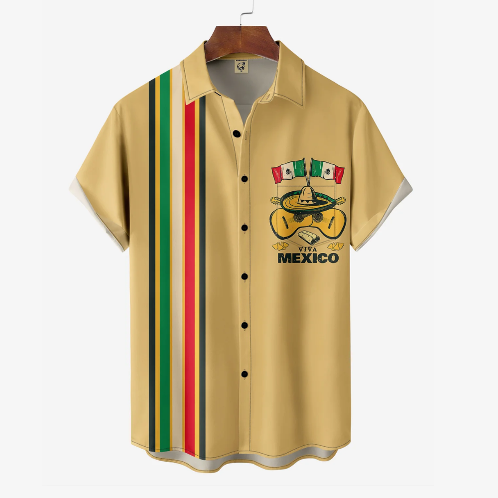 Mexican Culture Guitar Mexico Yellow   Hawaiian Shirt