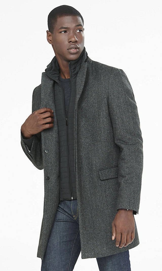 Grey cheap wool topcoat