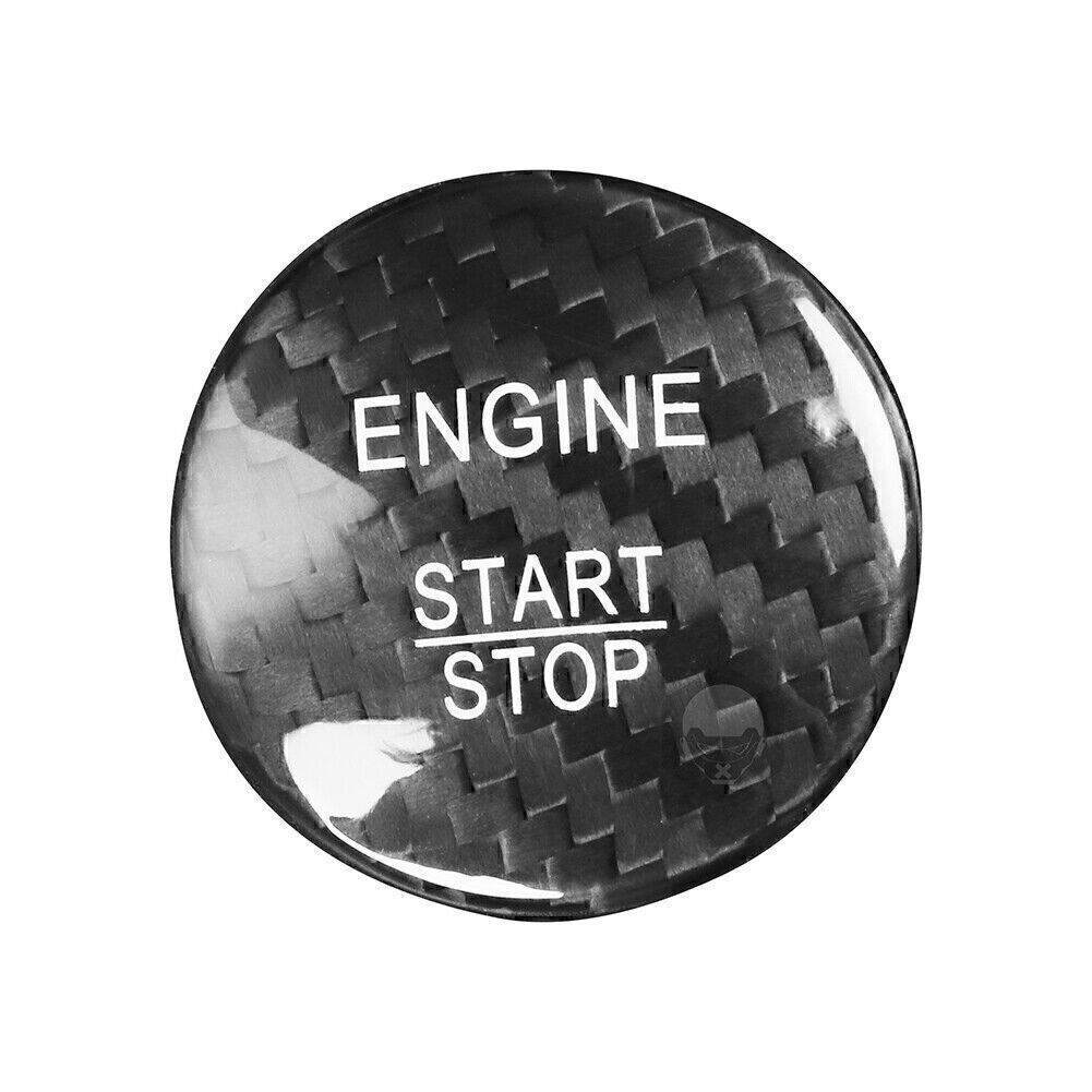 Autocollant Bouton Démarrage Voiture En Fibre De Carbone - 36 Mm - Compatible Mercedes Classe A, C, GLC, Etc.