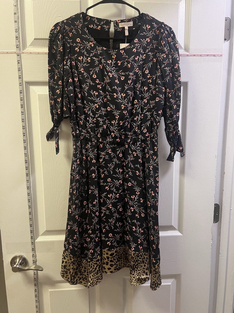 Rebecca Taylor Women's Dress Black Floral Long Sleeve Silk Size XS NWT