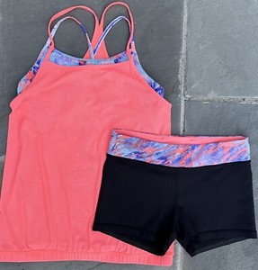 Ivivva by Lululemon Girls Outfit Size 14 Matching Set Rhythmic Shorts Tank Top