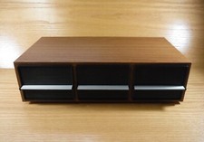 VGC Vintage Worthy 33 Cassette Tape Holder Woodgrain 3 Drawer Storage Case 1985