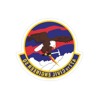 477th Civil Engineer Squadron (U.S. Air Force) REVERSE PRINT Transparent STICKER
