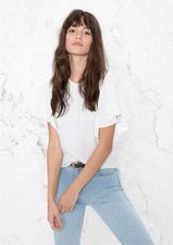 OTHER STORIES Los Angeles Atelier White Flutter Sleeve Blouse