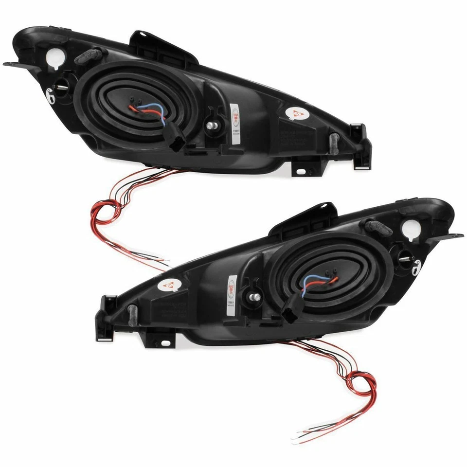 2 feux phare avant angel eyes led à fond noir PEUGEOT 206 phase 2 - Photo 3/4