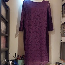 George.  Burgundy/purple Lace Dress.  Size 12-14?