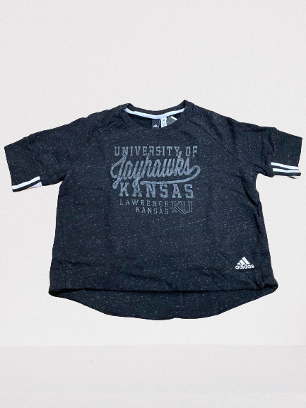 Женская футболка Adidas NCAA Kansas Jayhawks S/S Ultimate Tee Угольно-белая DZ0911 