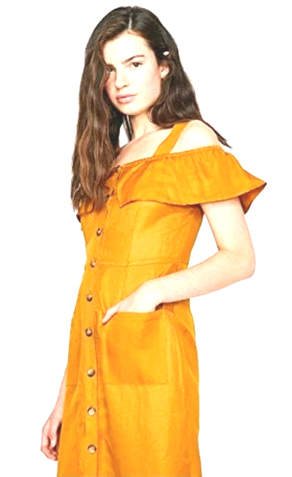 knee length dresses for ladies Aloha Button Down Dress Linen main image 1