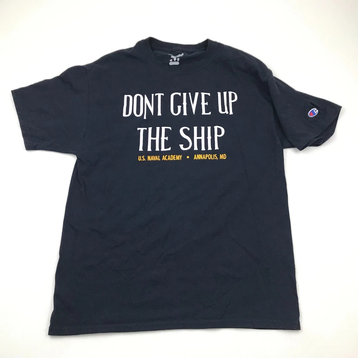 Navy blue and white champion shirt hot sale