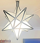 Moroccan Star Lampshade - Metal with white glass collected in Marrakesh - Medium