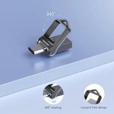 Metal Ultra Mini Dual USB 3.0 32GB 64GB 128GB USB Flash Drives 1-10pcs Wholesale